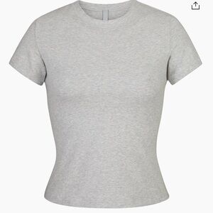 SKIMS Cotton Jersey T-Shirt in Light Heather Grey